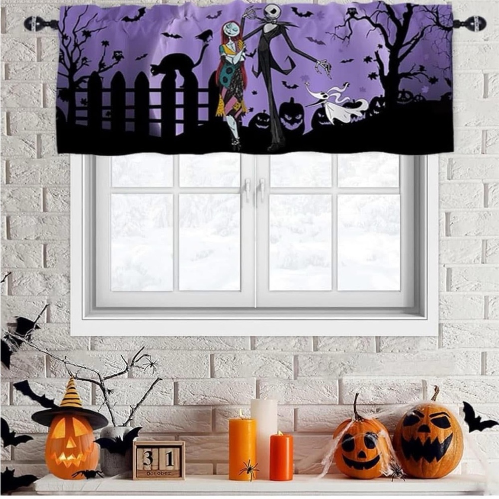 New Purple Halloween Nightmare Before Christmas Curtain